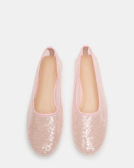 GARCELLE Pink Sequin Women's Ballet Flats