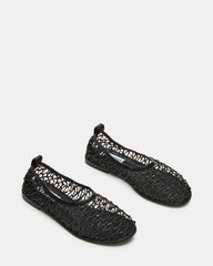 AMBROSIA Black Women's Net Caged Ballet Flat