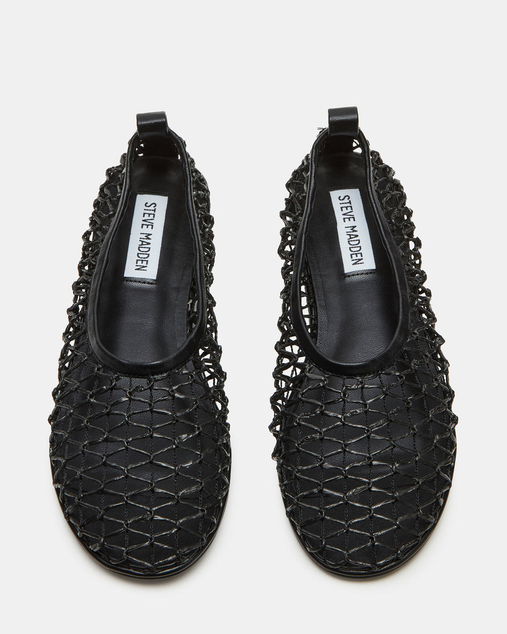 AMBROSIA Black Women's Net Caged Ballet Flat