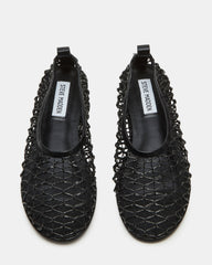 AMBROSIA Black Women's Net Caged Ballet Flat