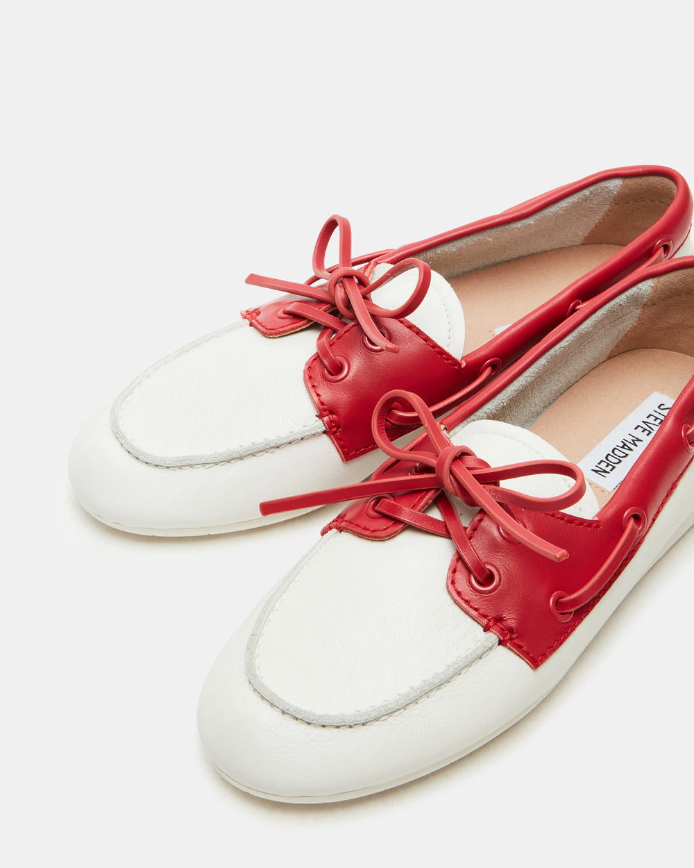SAG Bone/Red Women's Boat Shoe