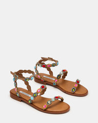 TAWNIE Bright Multi Stone Strappy Ankle Strap Women's Sandal