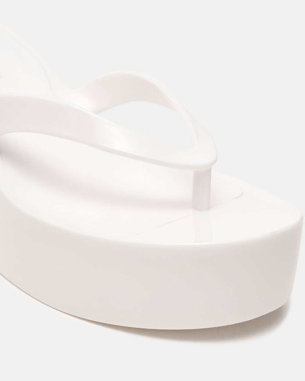 JELLA White Thong Wedge Women's Platform Sandal