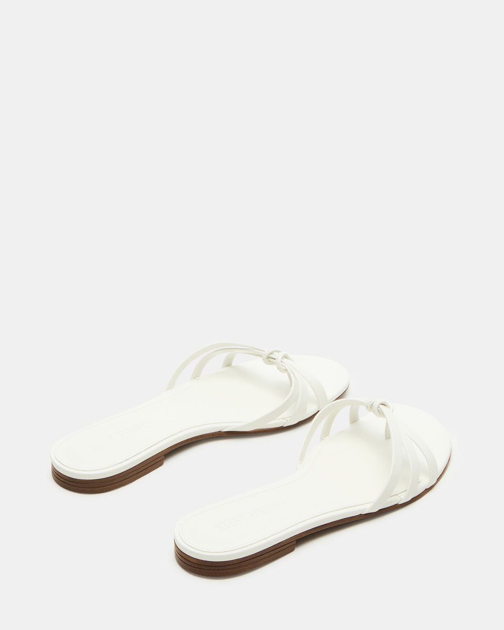 CALISSI White Leather Strappy Women's Slide Sandal