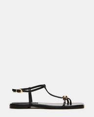 RITZY Black Square-Toe Strappy Women's Sandal