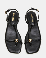 RITZY Black Square-Toe Strappy Women's Sandal