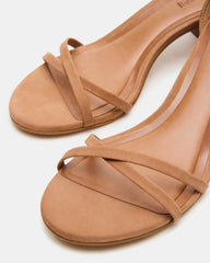 RAE Tan Nubuck Strappy Block Heel Women's Sandal