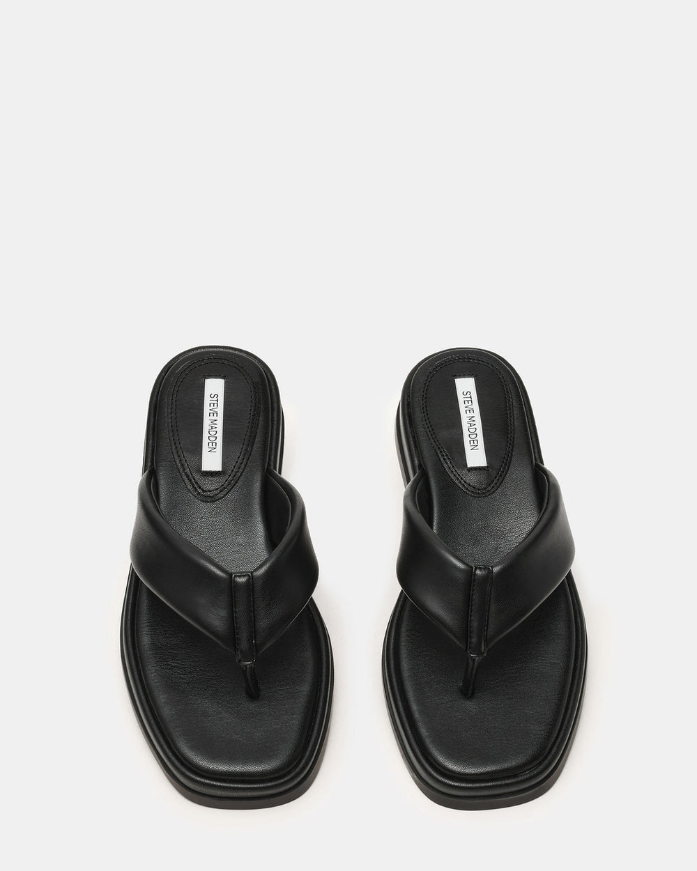 BELLA Black Thong Square-Toe Platform Women's Sandal