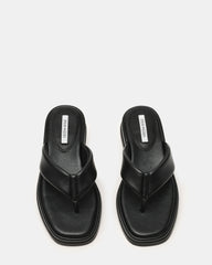 BELLA Black Thong Square-Toe Platform Women's Sandal