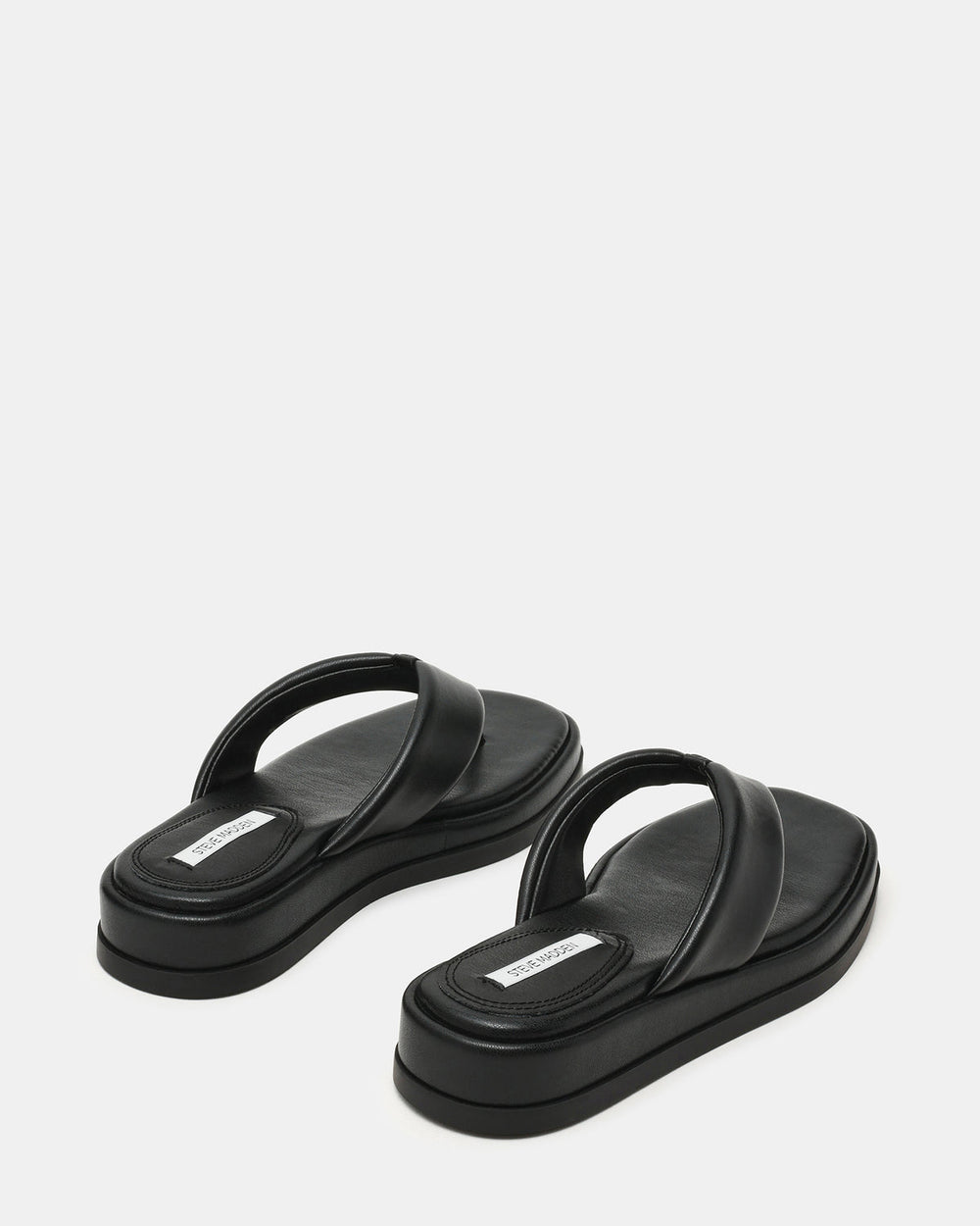 BELLA Black Thong Square-Toe Platform Women's Sandal