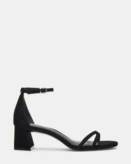 RAE Black Nubuck Strappy Block Heel Women's Sandal