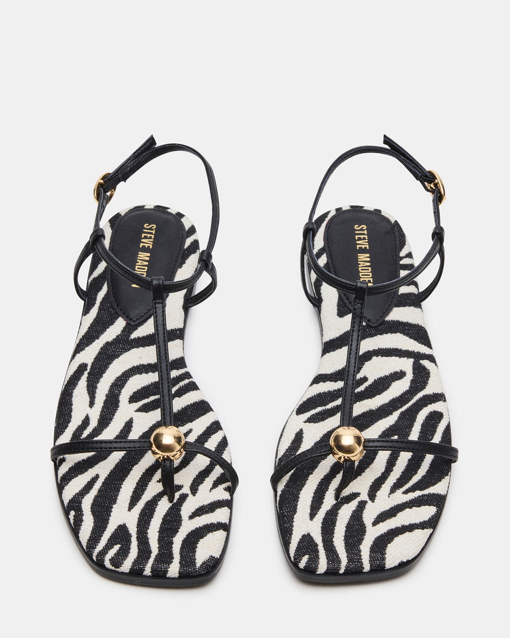 RITZY Zebra Square-Toe Strappy Women's Sandal