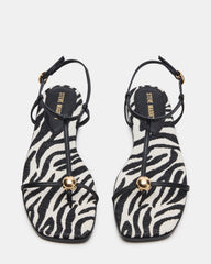 RITZY Zebra Square-Toe Strappy Women's Sandal