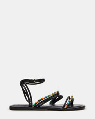 VIMA Black Multi Strappy Multi-Colored Women's Sandal
