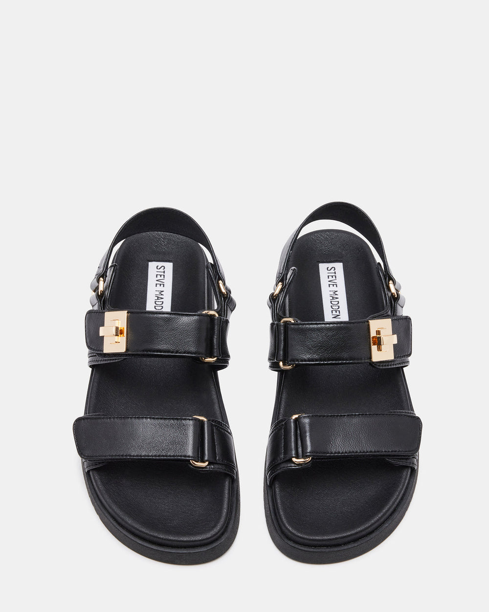 MONA Black Leather Flatform Women's Sandal