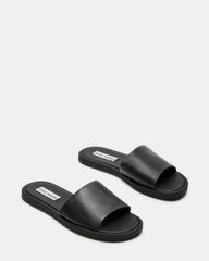 KAYA Black Leather Slide Sandal | Women's Sandals