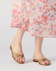 CALISSI Natural Leather Strappy Women's Slide Sandal