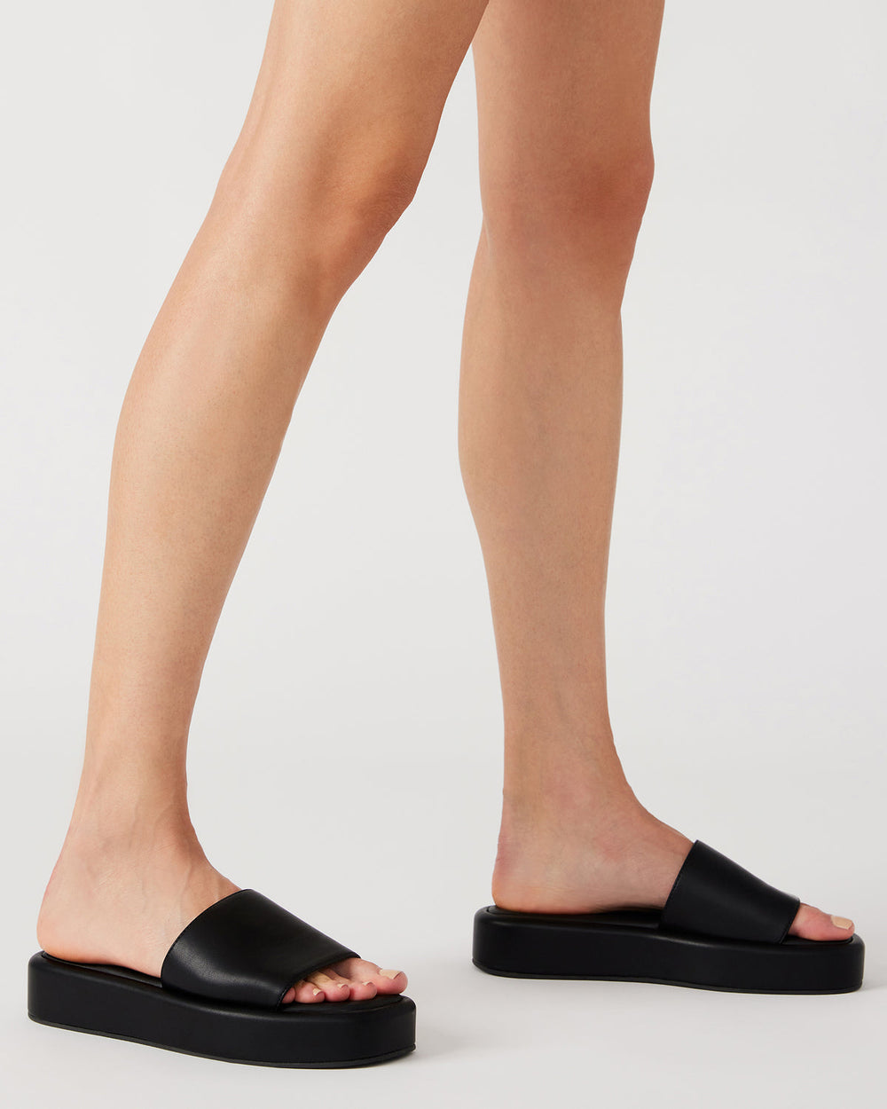BEACHY Quilted Bone Platform Slide Women's Sandal