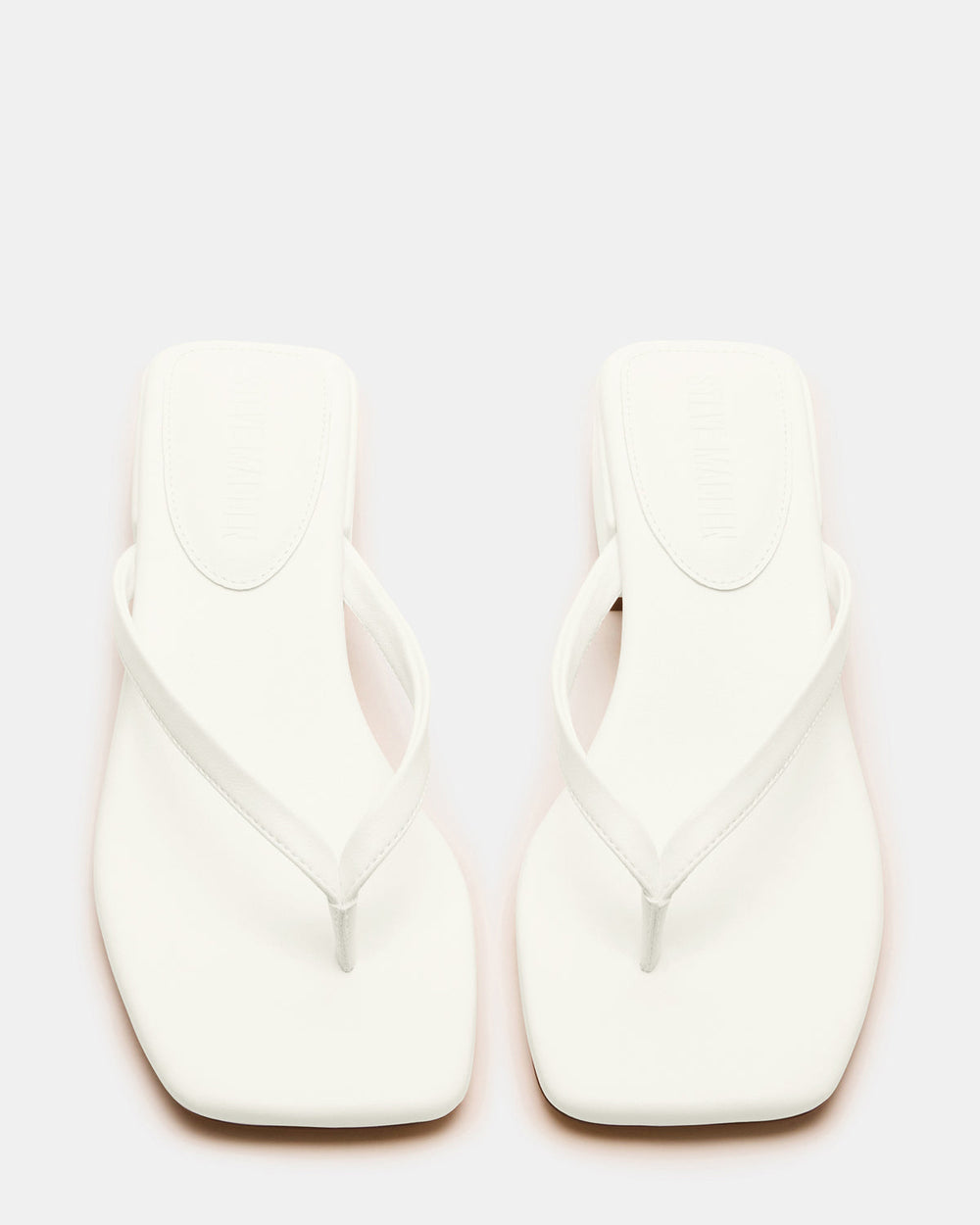 CARIBBEAN White Square-Toe Mule Thong Women's Sandal