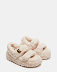 BIGMONA Fur Natural Women's Platform Sandal