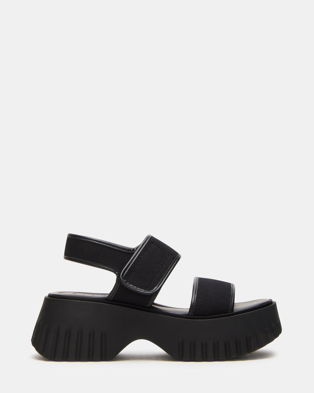 GROVER Black/Black Women's Square-Toe Platform Sandal