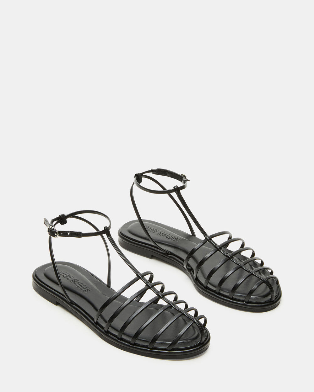 MARIN Black Flat Strappy Fisherman Women's Sandal