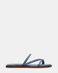 ELLERY Denim Fabric Strappy Thong Slide Women's Sandal