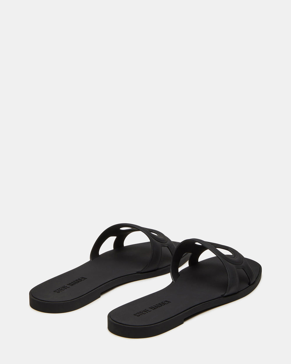 JELLIE Black Women's Square Toe Slide Sandal