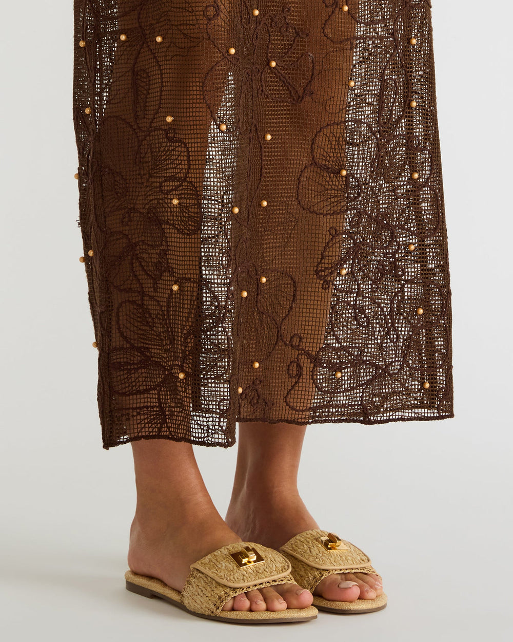 MORELAND Sequin Blue Quilted Slide Women's Sandal