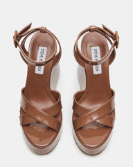 PINNACLE Camel Patent Women's Platform Wedge Sandal