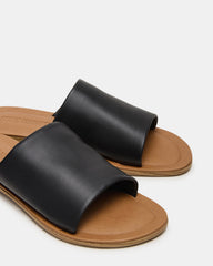 KIPP Black Leather Slide Women's Sandal
