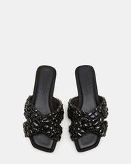 LEVITY Black Square-Toe Slide Women's Sandal