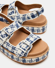 BIGMONA2.0 Blue/White Platform Footbed Flatform Women's Sandal