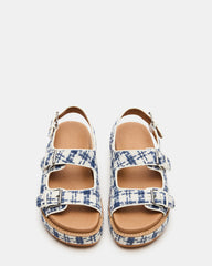 BIGMONA2.0 Blue/White Platform Footbed Flatform Women's Sandal