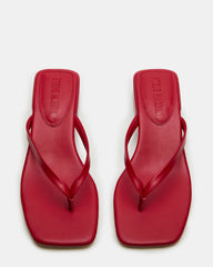 CARIBBEAN Red Square-Toe Mule Thong Women's Sandal