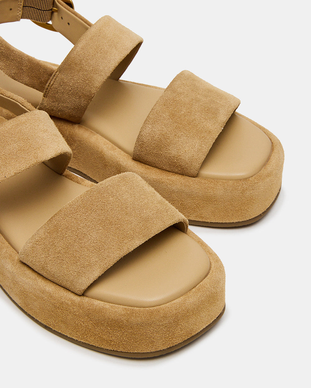 BARONI Sand Suede Square-Toe Platform Women's Sandals