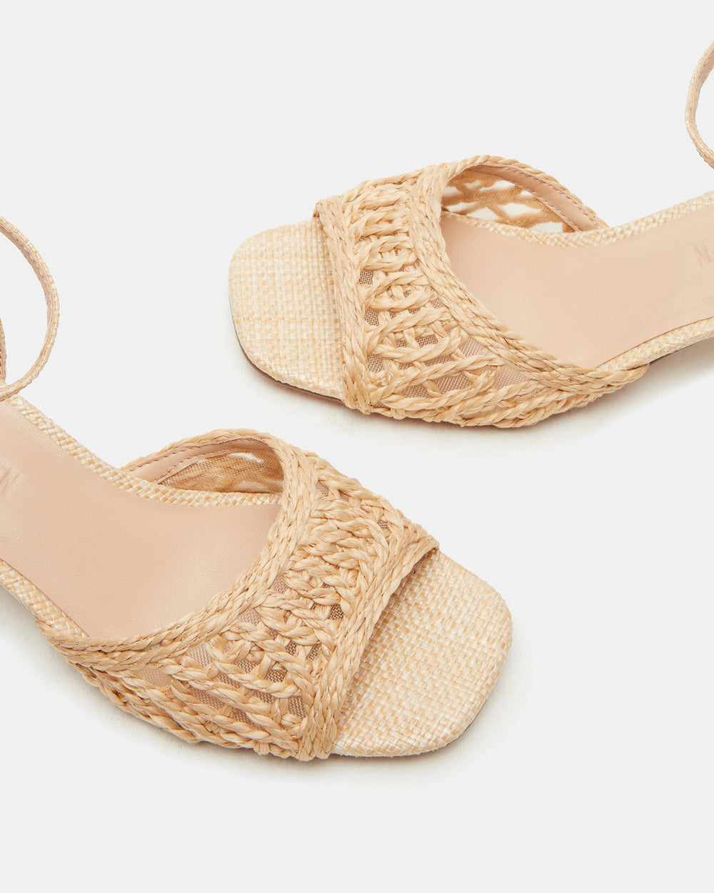 SOLEIL Raffia Square-Toe Woven Women's Sandal