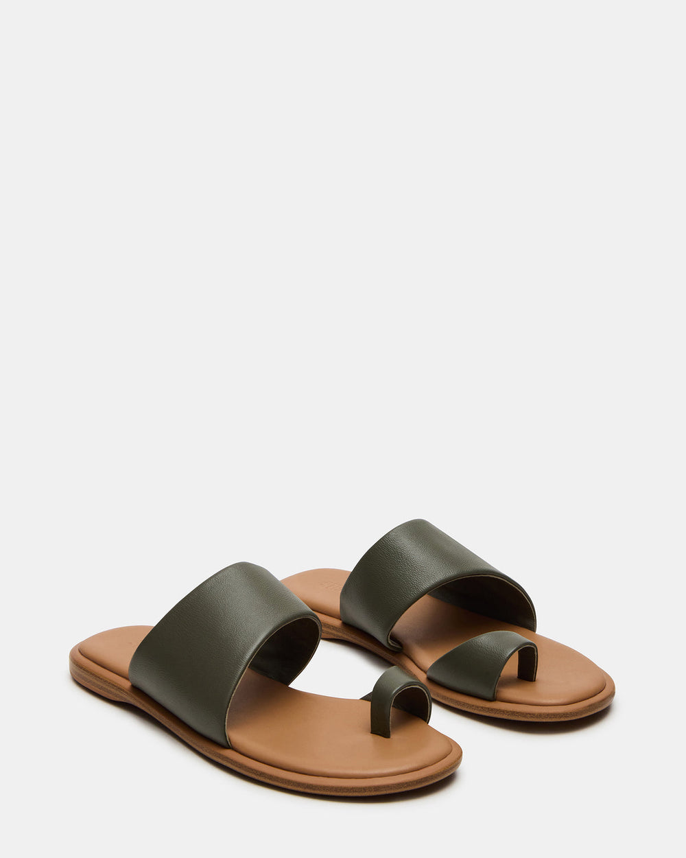 ZANI Olive Leather Women's Slide Sandal