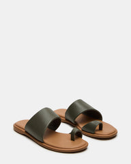 ZANI Olive Leather Women's Slide Sandal