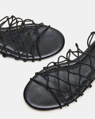 LIBRA Black Women's Strappy Flat Sandal