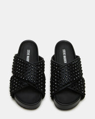 AVENDRA Black Multi Flatform Slide Women's Sandal
