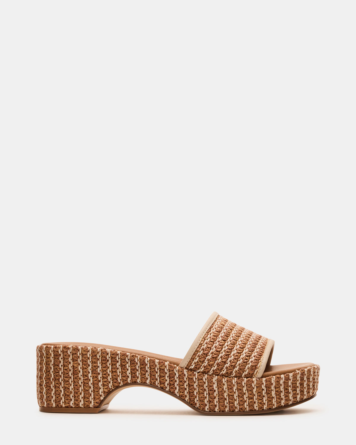 COSIMA Natural Platform Raffia Slide Women's Sandal