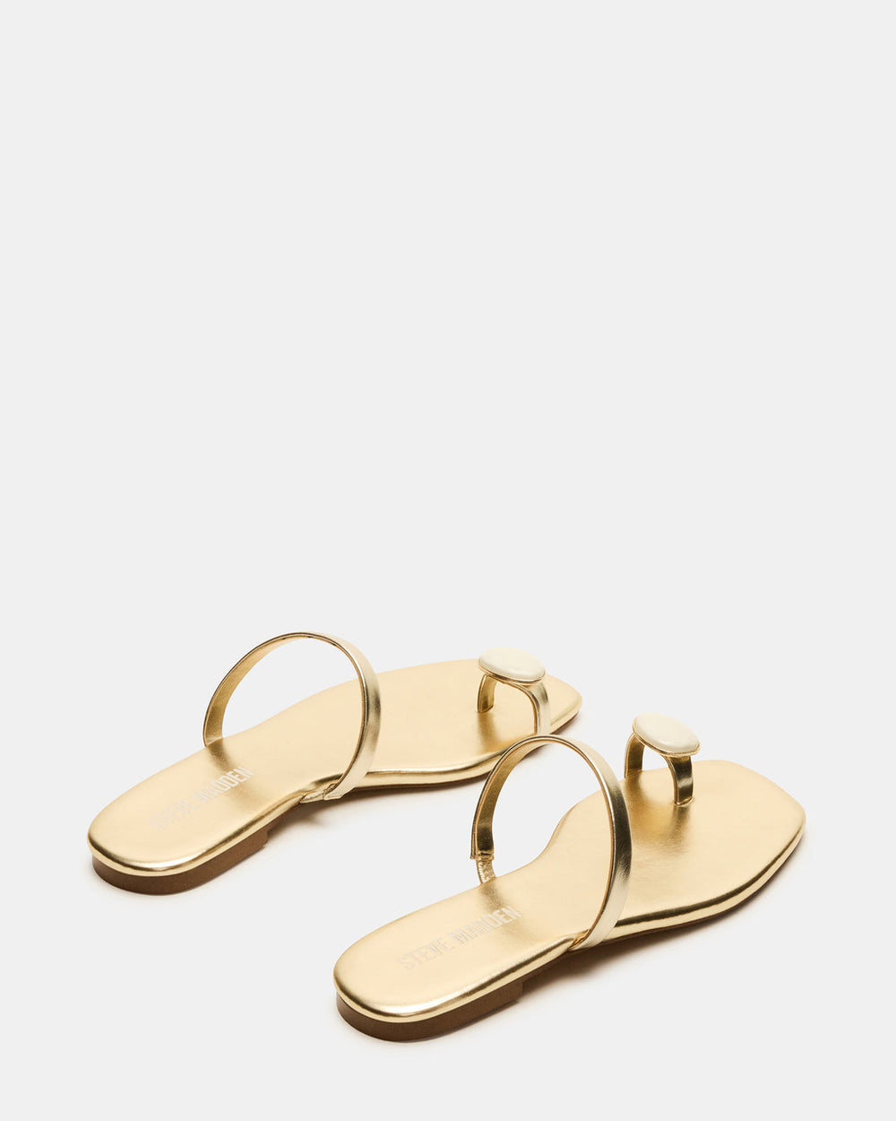 TAMARA Gold Flat Square-Toe Women's Sandal