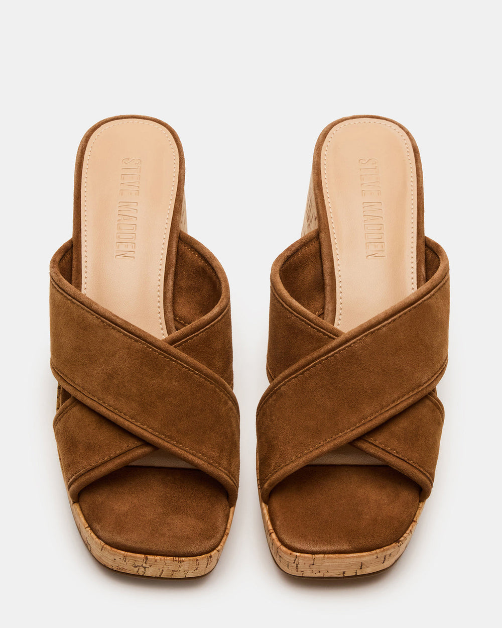 MARSDEN Chestnut Suede Women's Platform Square-Toe Mule Sandal