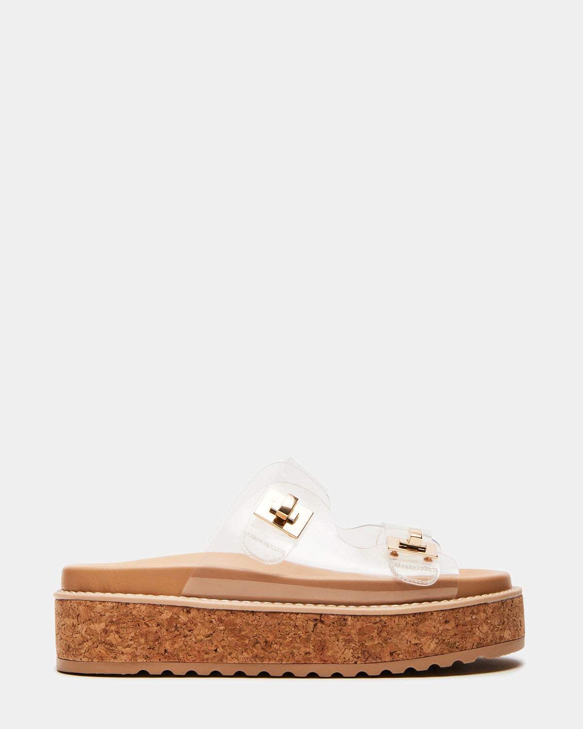 BIGSCHMONA Clear Suede Women's Platform Slide Sandal