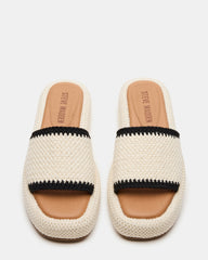 BEACHY Woven Cream Multi Platform Slide Women's Sandal