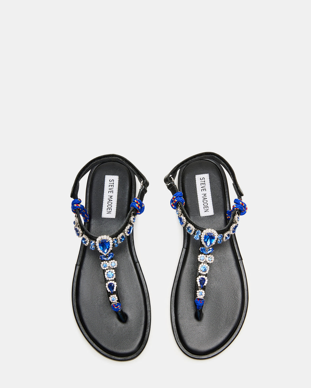SOLITA Blue Multi Rhinestone Ornament Thong Sandal | Women's Sandals