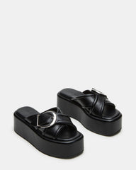 CYPHER Black Women's Platform Square Toe Sandal
