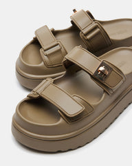 BIGSCHMONA JELLY Olive Women's Platform Slide Sandal