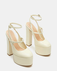 SCOTLYN Bone Leather Women's Platform Block Heel